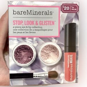 2 LEFT! NIB bare Minerals 4 pc Eye & Lip Collection w/brush